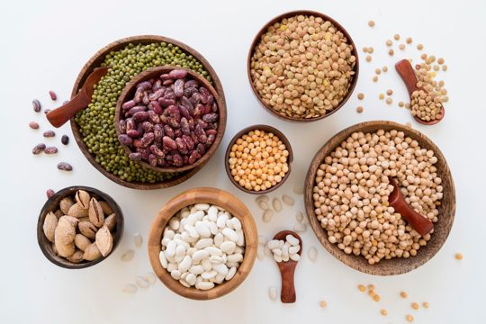 Top view of beans arrangement concept